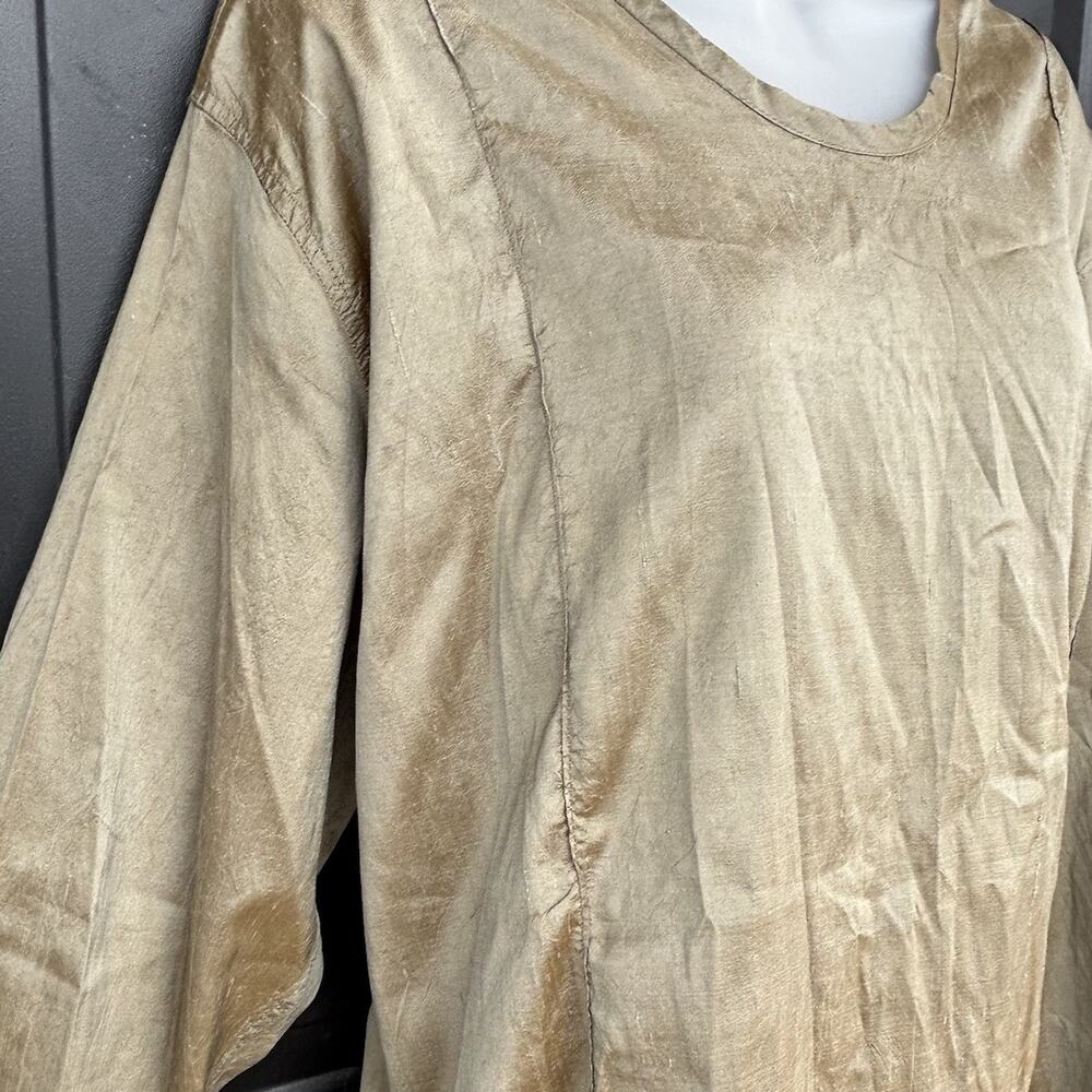 VTG FLAX Jeanne Engelhart 100% Raw Silk Tunic Top Women's Size Large Lagenlook - Picture 6 of 12
